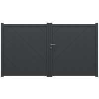 Portail battant SIBARI aluminium H.167 x l.300 gris anthracite RAL 7016 Main Image