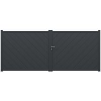 Portail battant SIBARI aluminium H.167 x l.400 gris anthracite RAL 7016 Main Image