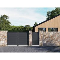 Portail battant FERRARE aluminium gris-Lapeyre