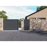 Portail coulissant FERRARE aluminium gris-Lapeyre