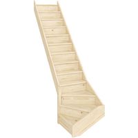 Escalier UNO QTBAS sapin H.274 x Rec.255 ss rampe Gauche en KIT Main Image