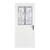 Porte d'entrée GUERANDE 2 PVC Blanc 215 x 90 cm-Lapeyre