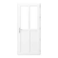Porte d'entrée AMELIE PVC Chêne miel/Blanc 215 x 90 cm-Lapeyre