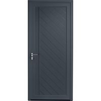 Porte d'entrée ALIANA PVC Gris/Blanc 215 x 90 cm-Lapeyre