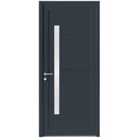 Porte d'entrée ALICE PVC Gris/Blanc 215 x 90 cm-Lapeyre