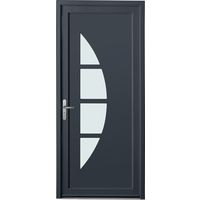 Porte d'entrée STELLA PVC Gris/Blanc 215 x 90 cm-Lapeyre