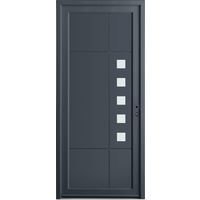 Porte d'entrée AUBIN PVC Gris/Blanc 215 x 90 cm - Lapeyre
