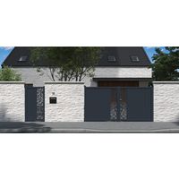 "Portail battant aluminium 180 cm décor orge blanc VICTORIN-Lapeyre"