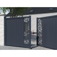 "Portail battant aluminium 180 cm décor orge blanc VICTORIN-Lapeyre"