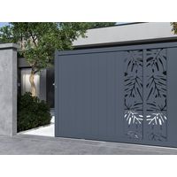 "Portillon aluminium 180 cm décor monstera gris VICTORIN-Lapeyre"