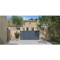 "Portillon aluminium ANDRIA décor monstera-Lapeyre"