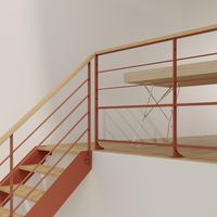 Escalier Estelle quart-tournant bas rampe Fera main bois