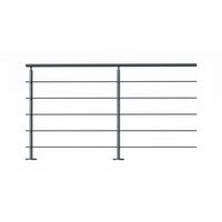 Balustrade Prestio en aluminium - Pack 2M fixation à plat -Lapeyre