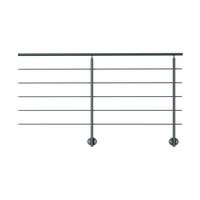 Balustrade Prestio en aluminium - Pack 2M fixation latérale -Lapeyre