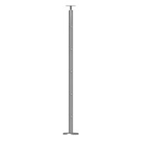 Poteau fixation à plat alu gris clair RAL 9006 sablé pour balustrade PRESTIO Main Image