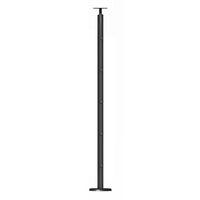 Poteau fixation à plat aluminium noir RAL 9005 sablé pour balustrade PRESTIO Main Image