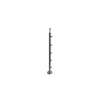 Poteau 5 tubes pose à plat pour balustrade INOCA en inox A4 (316) Main Image