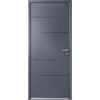Porte d'entrée ** alu. LORRY G7016 SAB/B9016 SAT barillet+poignée IRIS 215x90 G Main Image