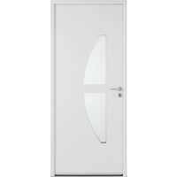 Porte d'entrée ** Alu MONCELLE Blanc 9016 satiné+ Barillet+Poignée-H.215 x l.90G Main Image