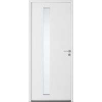 Porte d'entrée ** Alu SORBEY Blanc 9016 satiné + Barillet+Poignée -H.215 x l.90G Main Image