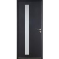 Porte d'entrée ** alu. SORBEY G7016 SAB/B9016 SAT barillet+poignée IRIS 215x90 G Main Image