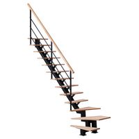 Escalier STUDIO Qt bas métal std marches hêtre brut avec rampe  H.286 G Main Image