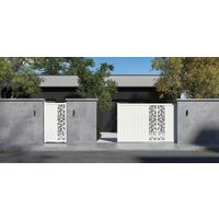 "Portail coulissant aluminium 178 cm décor orge blanc VICTORIN-Lapeyre"