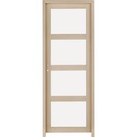 Bloc-porte QUADRAL vitrée*** transparent Chêne plaqué - Huis. 90 - H.204xL.83 G Main Image
