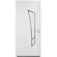 Porte d'entrée PVC *** AURAY Blanc 9016 + barillet 40x40 - H.215 x l.90 G Main Image