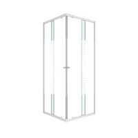 Porte de douche DAN accès d'angle carré coulissant 2 parties - Porte de douche - Lapeyre