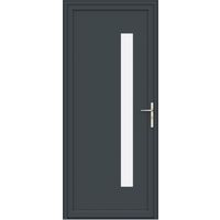 Porte d'entrée* Alu AUDA Gris 7016Sab.Vit.Dép+baril.+Poignée-Ud1,7-H.215 x l.90G Main Image