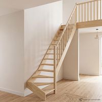 Escalier Kino quart tournant bas avec rampe - Lapeyre