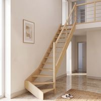Escalier Ludo quart tournant bas avec rampe - Lapeyre