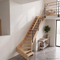 Escalier Aria Quart tournant bas marche débordante rampe Evan-.Lapeyre