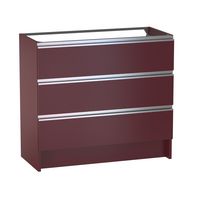 Sous vasque 3 tiroirs reposant Formeo rouge grenat mat P/ino H90xL100xP45.5 Main Image