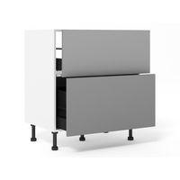 Sous évier tri sélectif trio Velours noir mat H92xL80xP63 Main Image