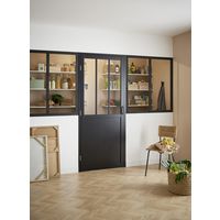 Bloc porte  bois laqué noir -Lapeyre