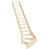 Escalier KINO QTBAS sapin H.274 x Rec.255 ss contremarche ss rampe Gauche en KIT Main Image