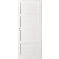 Porte seule ELEGANCE / NAPLES *** Recoupable Laqué Blanc- Menuisé - H.214 x l.75 Main Image