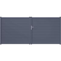 Portail battant PVC ARZAL gris avec accessoires H.160 x l.400 Main Image