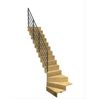 Escalier Jazz QT bas chêne rpe. Fera Vernis Nat. h.285 R.280 Gauche Main Image