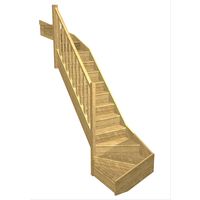 Escalier Faubourg 2QT inter chêne rpe. Moulure Vernis Nat. h.274 R.85 Gauche Main Image