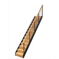 Escalier Esteban Droit hêtre rpe. Epure T Vernis Nat. h.286 R.292 Droite Main Image