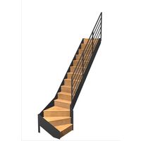 Escalier Esteban QT bas hêtre rpe. Fera Vernis Nat. h.286 R.284 Droite Main Image