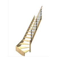 Escalier Aria 1/4 t. bas Sapin Evan  h.274 R.280 Droite Main Image