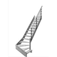 Escalier Aria 1/4 t. bas déb. Chêne Evan Gris clair h.274 R.280 Droite Main Image