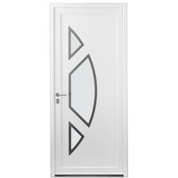 Porte d'entrée PVC *** MARENNES Blanc 9016 + barillet 40x40 - H.215 x l.90 D Main Image