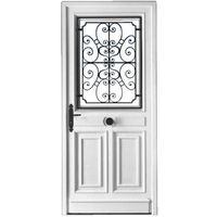 Porte d'entrée PVC *** MANSART châssis ouvrant Bl.9016+baril. 40x40-H.215xl.90 D Main Image