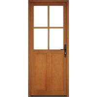 Porte de service Bois exotique vitrée