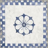 Carrelage décor HERA damier fleuri